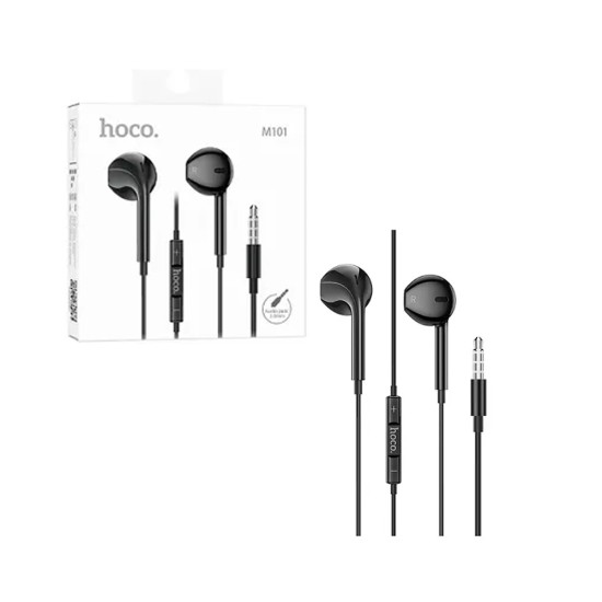 Hoco Wired Earphones M101 Crystal Joy with Microphone 3.5mm 1.2 Black